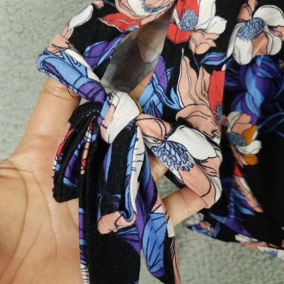 Free People Crop Blouse Women's XS Floral Boho Festival Oversized Resort Vacay - Picture 7 of 11